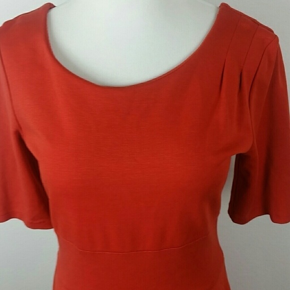 COTTON CANDY l Rust Ponte Knit Fit Flare Dress E1 - Picture 2 of 6